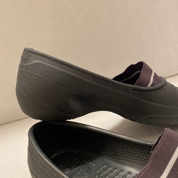 Women’s Crocs Juneau Flats Loafers Black 6 Slip On Shoes Elastic Band - Picture 11 of 15